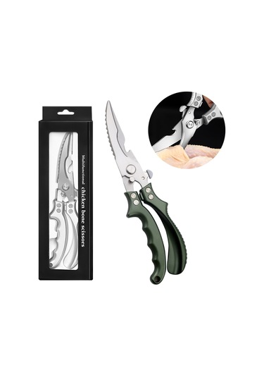 Mutfak Makası Ağır Hizmet Tipi Mutfak Makası Paslanmaz Yeşil Diğer