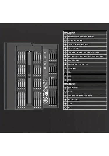 Tcherchi LJ11043 66 In 1 Arada Hassas Küçük Akülü USB Şarjlı Tornavida Seti