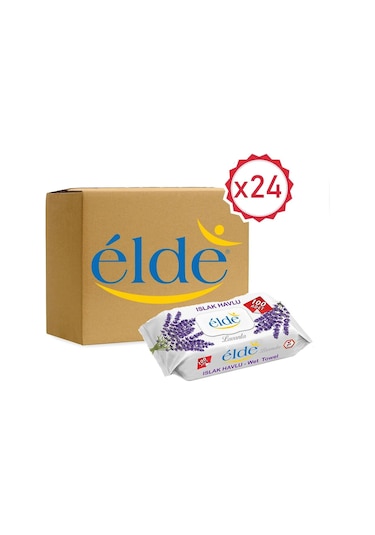 Elde 24 x 100 Adetli Koli Lavanta Kokulu Islak Havlu