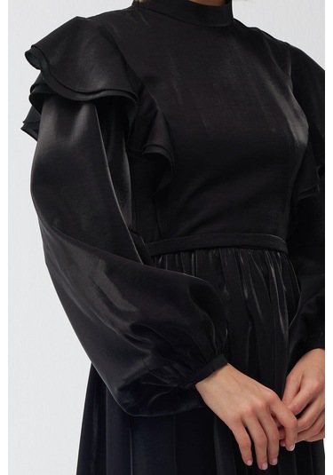 Işıltılı Grace Abiye Elbise Siyah Siyah