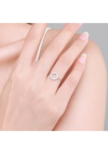 Tancise Klasik 925 Ayar Gümüş Zirkon Yüzük Bayanlar Takı Düğün Promise Parti Hediye
