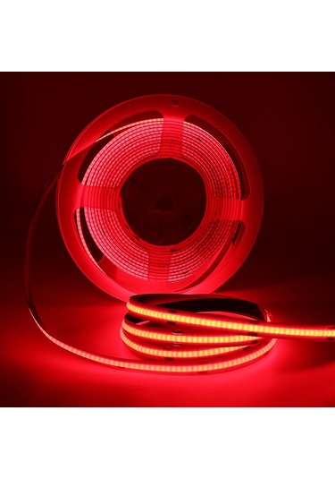 Epistar Dc 12v 24v Cob Led Şerit 320leds/m Yüksek Yoğunluklu Ra90 Çok Renkli Esnek Işık Şeridi Yellow 5mkırmızı Kırmızı