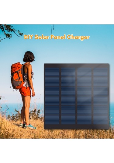Pazly 1.5w 6v Taşınabilir Solar Şarj Aleti - Kamp, Açık Hava İçin Siyah Su Geçirmez