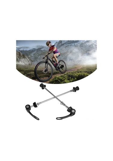Xindoker Alüminyum Ve Çelik Bisiklet Hızlı Serbest Bırakma Çubuğu, Dayanıklı, Korozyona Dayanıklı, Kolay Kurulum, Ön 100mm Arka 135mm Siyah Siyah