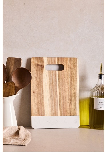 Geate Mermer Akasya Kesme Tahtası 32x22 Cm Kahverengı Diğer