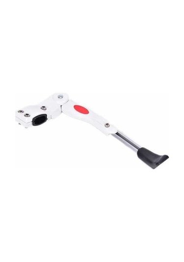 Pazly Beyaz Ayarlanabilir Bisiklet Park Rafı, Dağ Bisikleti Döngüsü, Pervane Yan Arka Kickstand, Alüminyum Ayak Desteği, Siyah/beyaz Renk, 34cm Boyut Beyaz