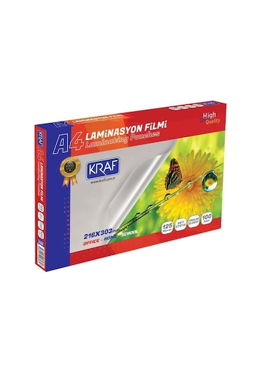 Kraf Laminasyon Filmi A4 125Mc 100 Lu 2124