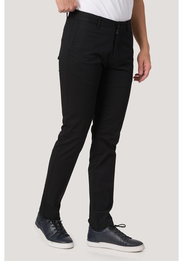 White Stone 2025-k P1046 Zaha Gabardın Keten Pantolon Siyah Siyah