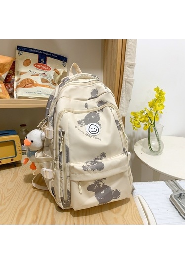 Gençler İçin Ergonomik Ve Şık Okul Çantası, Hafif Ve Konforlu Sırt Destekli, Çok Bölmeli Pratik Tasarım, Ortaokul Ve Üniversite Öğrencilerine Özel Beyaz