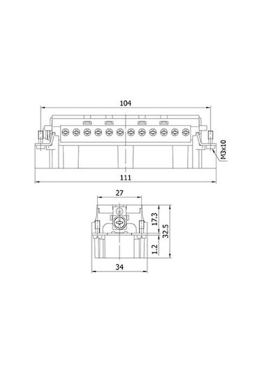 METE ENERJİ 29025 24X16A. Çoklu Fiş Çekirdek Montajlı (Vidalı Bağ