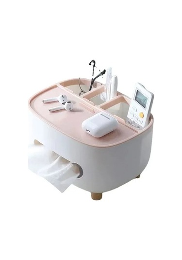 Besthome1 Küçük Ev Sehpası İçin Multifonksiyonel Plastik Tüp, Kağıt Havlu Ve Uzaktan Kumanda Kutusu, Modern Pembe Tasarım