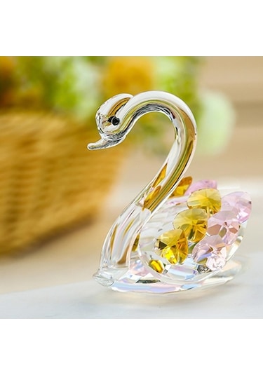 Opulentliving Swante Heykel Kuğu Doğum Yıldönümü Partisi Dekorasyonu 4.6x6.6cm Kristal 4.6cmx6.6cm