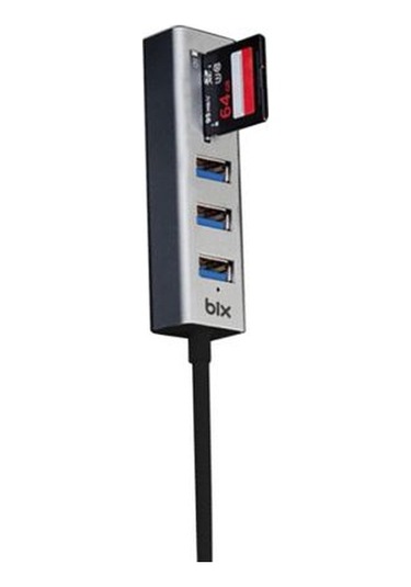 Bix BX04HB USB 3.0 Kart Okuyucu ve 3 Portlu Çoklayıcı Hub