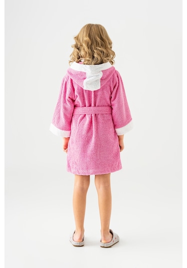 Soley Pueri %100 Pamuklu Unisex Çocuk Bornozu Pembe