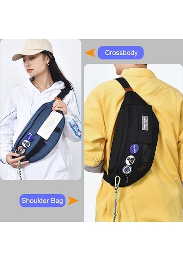 Sones Çok Fonksiyonlu Göğüs Çantası Omuz Çantası, Model: Mavi+rozet Çok Renkli