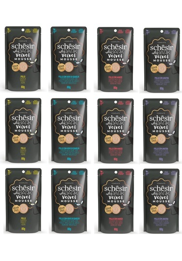 Schesir After Dark 4 Çeşit Karma Pouch Mousse Kedi Yaş Mama 80 Gr. X 12 Adet