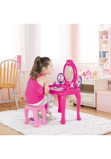 Dolu 1609 Barbie Ayaklı Makyaj Masası ve Sandalye Seti