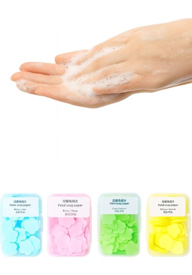 Pratik Hijyenik Çözüm 10 Adet Renkli Kağıt Sabun Kutusu 1000 Yaprak Kokulu Tek Kullanımlık El Sabunu Çok Renkli