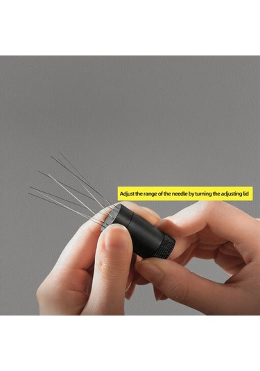 Lemestar Kahve Wdt Aleti 8 İğne 0.4mm Sürekli Ayarlanabilir 304 Çelik Manyetik Tutucu Ergonomik Kollu 6 Adet Yedek İğne İçerir Siyah