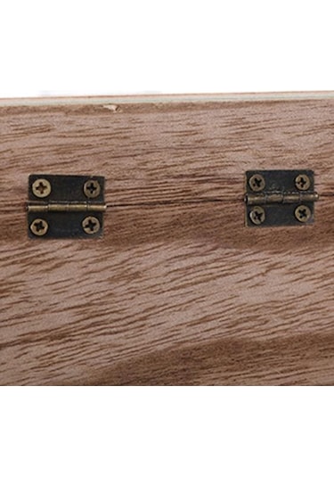 Depolama Tutucu Retro Tarzı Kapaklı Tasarım Kare Şekilli Ahşap Vintage Takı Küçük Öğeler İçin Saklama Kutusu Natural