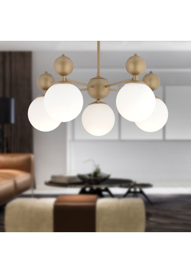 Kuvars 5li Eskitme Beyaz Camlı Modern Koridor Yatak Odası Salon Avize