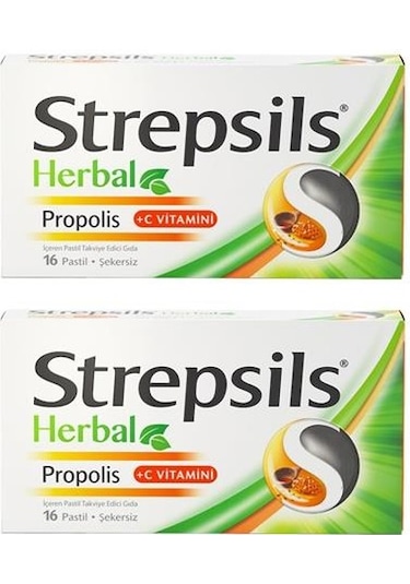 Strepsils Herbal Propolis Aromalı 16 Pastil 2'li