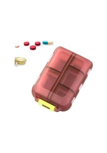 Ulzyvf 7 Bölmeli Taşınabilir Hap Kutusu - İlaç Kesici Dahil, Yaşlılar Ve Çocuklar İçin Pratik Kahverengi Kahverengi