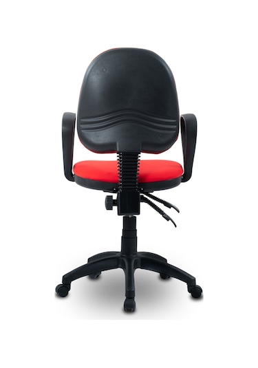 Ofiscombin Ofis Büro Sırt Ayarlanabilir Döner Tekerlekli Öğrenci Ders Çalışma Koltuğu Kirmizi Kumaş 00047499202