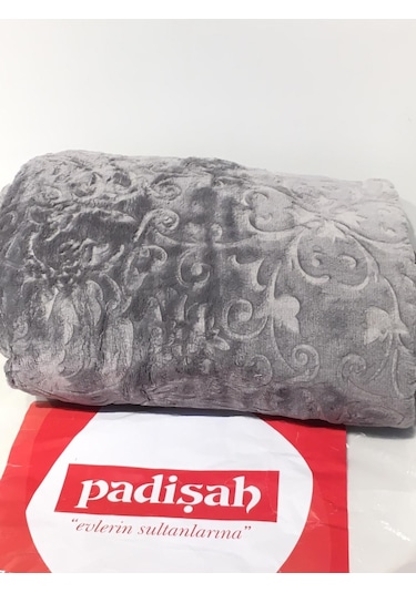 Padişah Desenli Gri Çift Kişilik Battaniye Gri