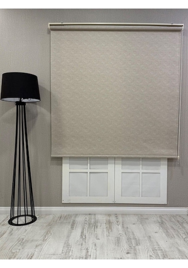 Lüks Güneşlik Düz Stor Perde Bej Bej