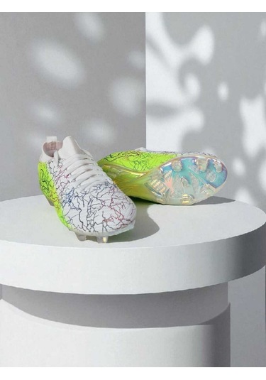 Trendyshose 252153 Çivili Rahat Çim Saha Krampon Ayakkabı Beyaz-yesıl