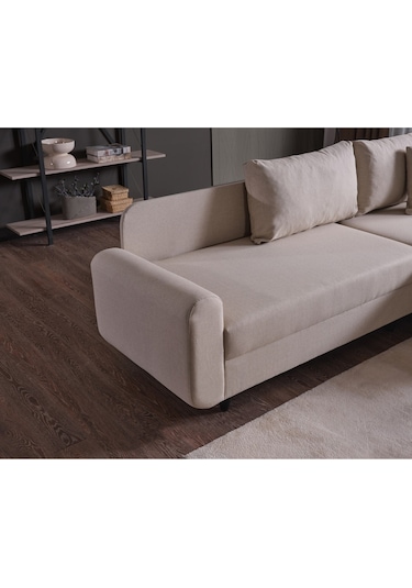 Kagu Corner Flavia Köşe Takımı Puflu Krem