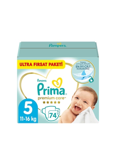 Prima Bebek Bezi Premium Care 5 Beden Fırsat Paketi 74 Adet