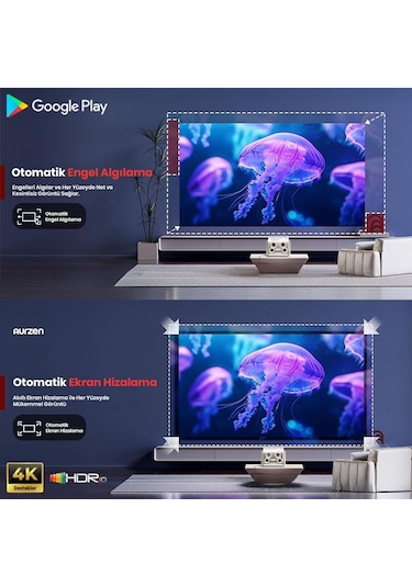 Vankyo Aurzen Boom Mini Android Google TV 4K Destekli Projeksiyon Cihazı