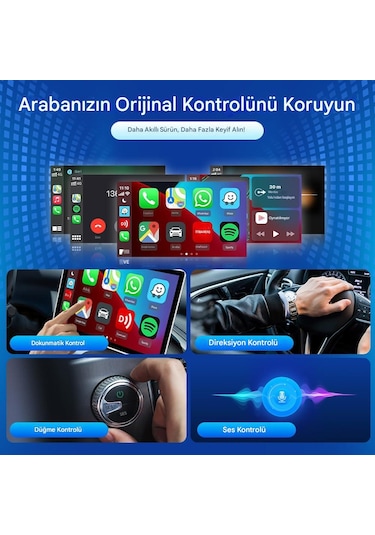 Mini 5.0 Ultra3 Kablosuz Carplay & Android Auto Adaptörü Dual Wifi Bt5.4 Otomatik Bağlantı Yeni Seri Diğer