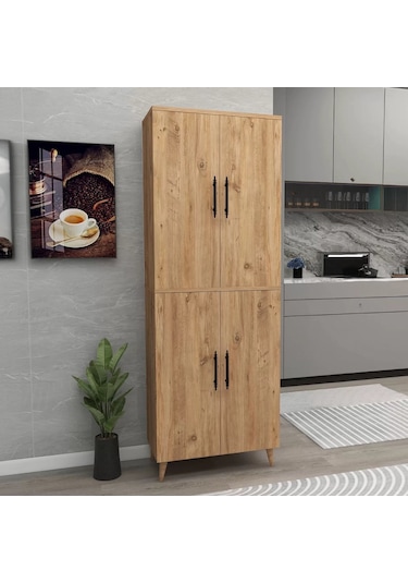 Reyo Home Enda 6 Raflı 4 Kapaklı Çok Amaçlı Dolap Atlantik Çam