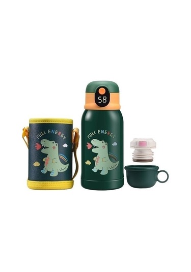 500ml Çocuk Suluk Matara Paslanmaz Çelik Su Bardağı Okul Şişesi S4l8l8 Açık Yeşil