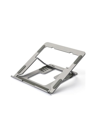 D24-3 Alüminyum Alaşımlı Dizüstü Bilgisayar Soğutma Standı Katlanabilir Masaüstü Yüksekliği Ayarlanabilir Dizüstü Bilgisayar Braketi - Gri