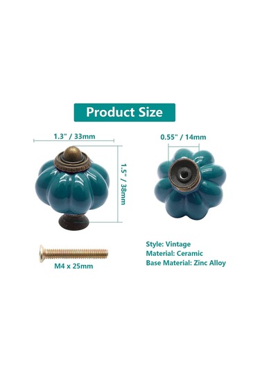 Balkabağı Seramik Kapı Ve Çekmece Kulpları 12'li Paket B