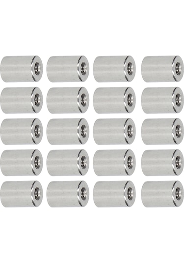 Samdoo 304 Paslanmaz Çelik M5x0.8 İç Vida Bağlantı Somunu, 12mm Uzunluk, 16mm Dış Çap - 20 Adet, Ev Dekorasyonu Ve Mekanik Bakımda Kullanım