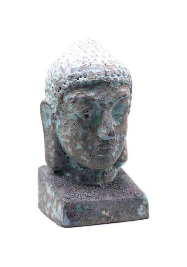 Buddha Heykel Büst Turkuaz Orta Boy