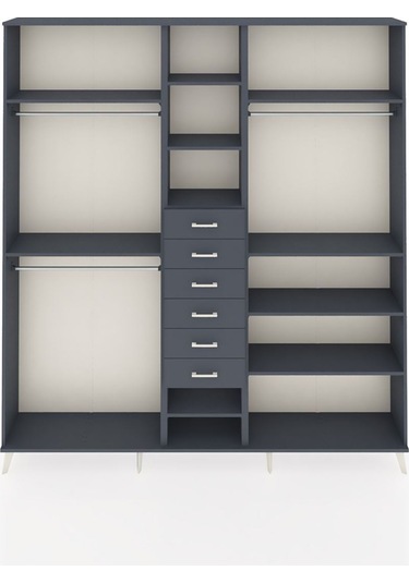 Arges Dolap 10 Raflı 6 Çekmeceli 3 Askılı 220x30x243 Antrasit-antrasit/antrasit Antrasıt/antrasıt Arges Dolap 10 Raflı 6 Çekmeceli 3 Askılı 220x30x243 Antrasit-antrasit/antrasit Antrasıt/antrasıt