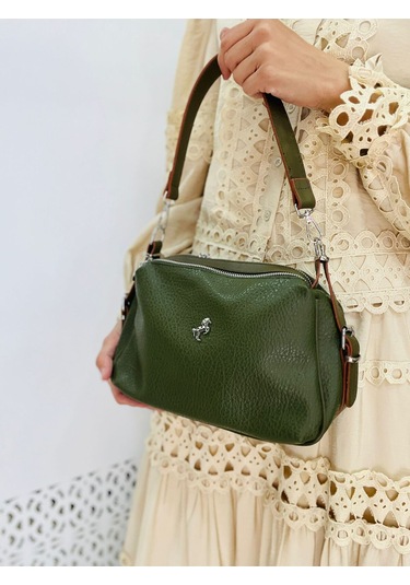 Miami Polo Clup Yumuşak Suni Deri Çapraz Askılı El Çanta Yeşil