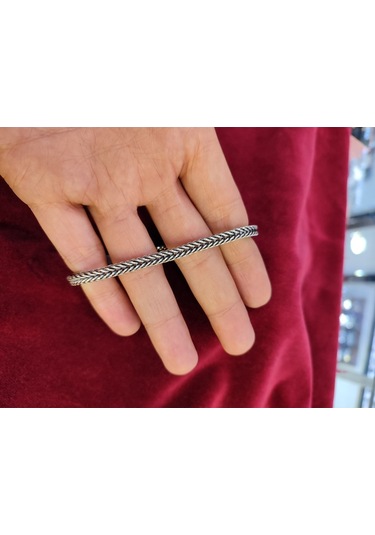 Modagümüşevi Hasır Örgülü Gümüş Erkek Bileklik