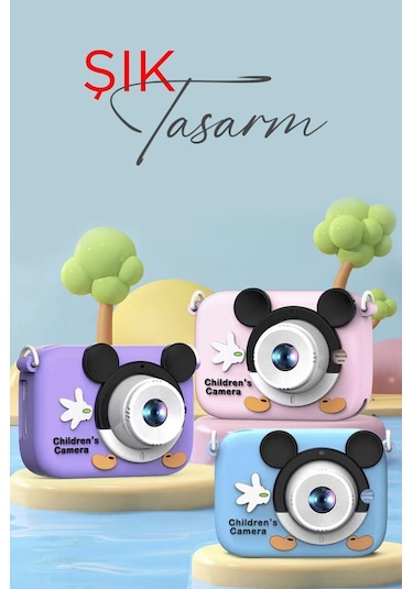 Torima Cmr-16 Pembe Mini 1080p Hd Çocuk Kamera Dijital Fotoğraf Makinesi 2.0 Inç Ekran 5 Adet Oyun