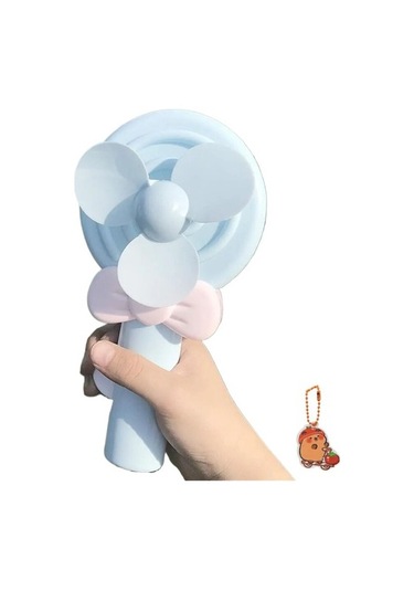 Cacaoçocuklar, Yetişkinler Ve Öğrenciler Için Yaz Taşınabilir Elle Basılan Fan, Yaratıcı El Tipi Elektrikli Fan 5076 Mavi