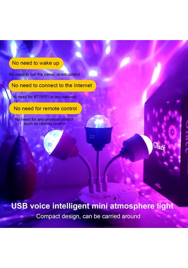 Konesam Rgbw Led Ses Ve Müzik Ritmi Işığı - Renkli Stroboskop, Ses Kontrolü, Esnek Boru, Ev Dekorasyonu, Beyaz