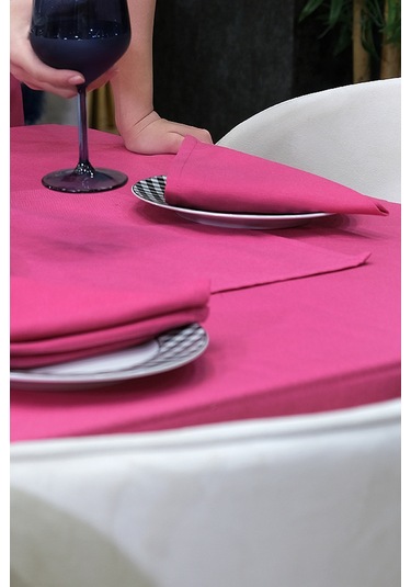 Dream Kumaş Peçete Modelleri Leke Tutmaz Kumaş Peçete Çeyiz Seti 6lı Paket Fuşya