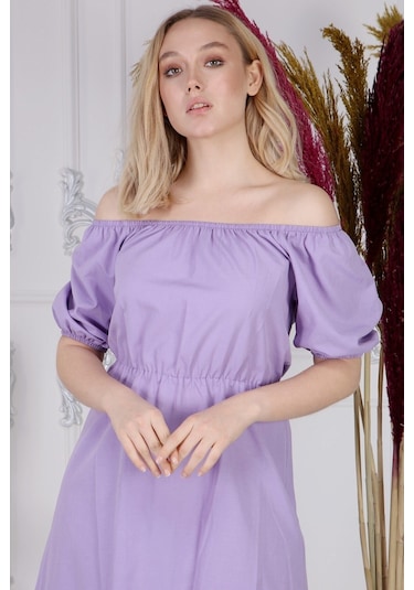 Kadın Beli Lastikli Tery Coton Elbise 4367/95 001