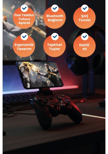 Gp5 Telefon Aparatlı 350 Mah Bataryalı Bt Wireless Gamepad Oyun Kolu
